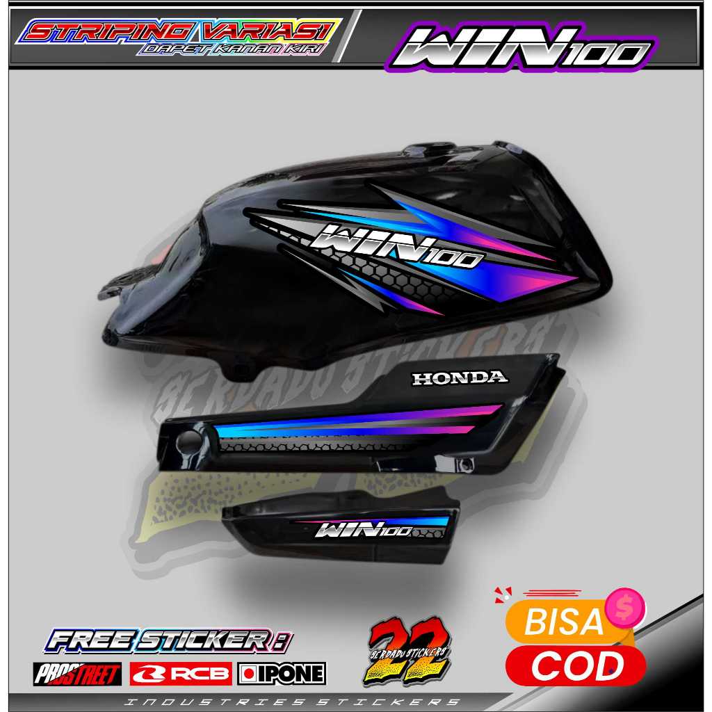 STRIPING VARIASI HONDA WIN 100 / STICKER LIST VARIASI MOTOR HONDA WIN 100