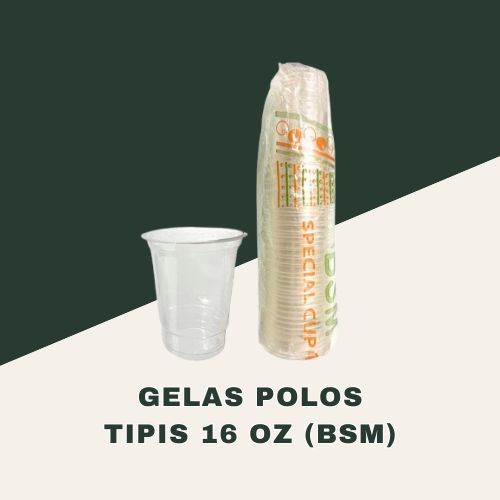 

Gelas Polos Tipis 16 Oz (BSM) Isi 50 Pcs