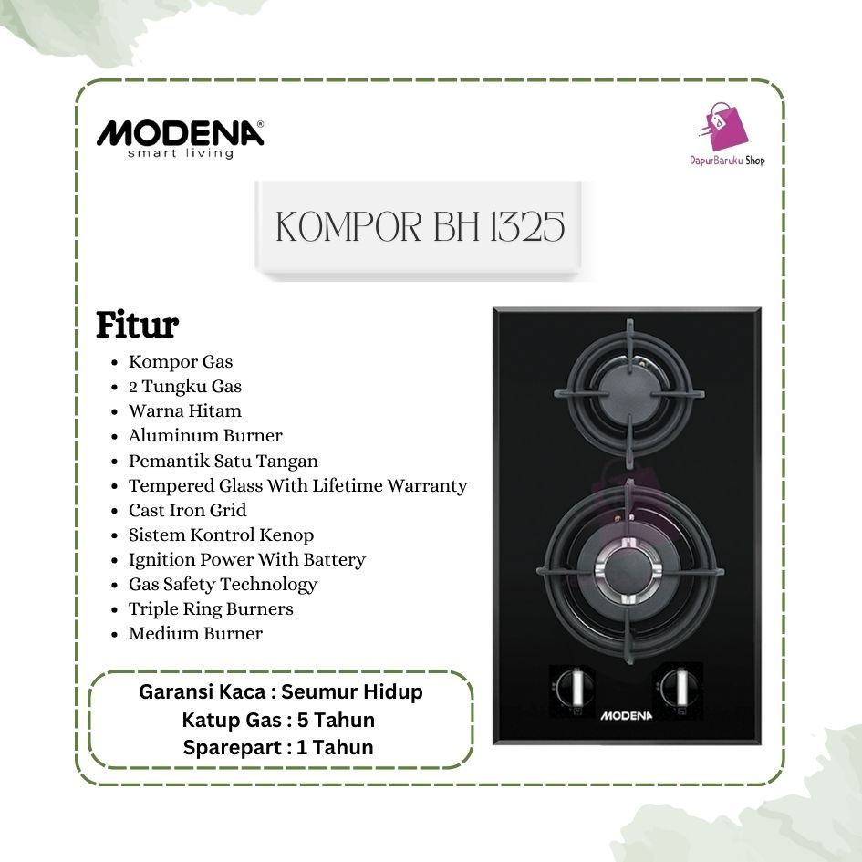 Kompor tanam gas Modena BH 1325 L
