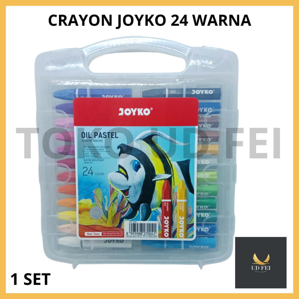 

(1 SET = 24 WARNA) Crayon titi 24/ Crayon joyko 24/ Crayon 24 Warna/ Krayon Joyko 24