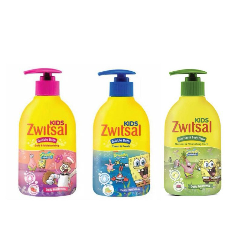 Zwitsal Kids 2 In 1 Sabun Mandi Cair Anak Pump 280Ml