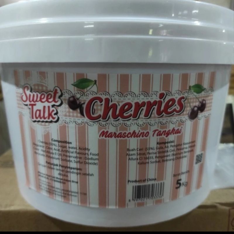 

Sweet Talk Cherries Maraschino Tangkai Merah 5kg Cherry