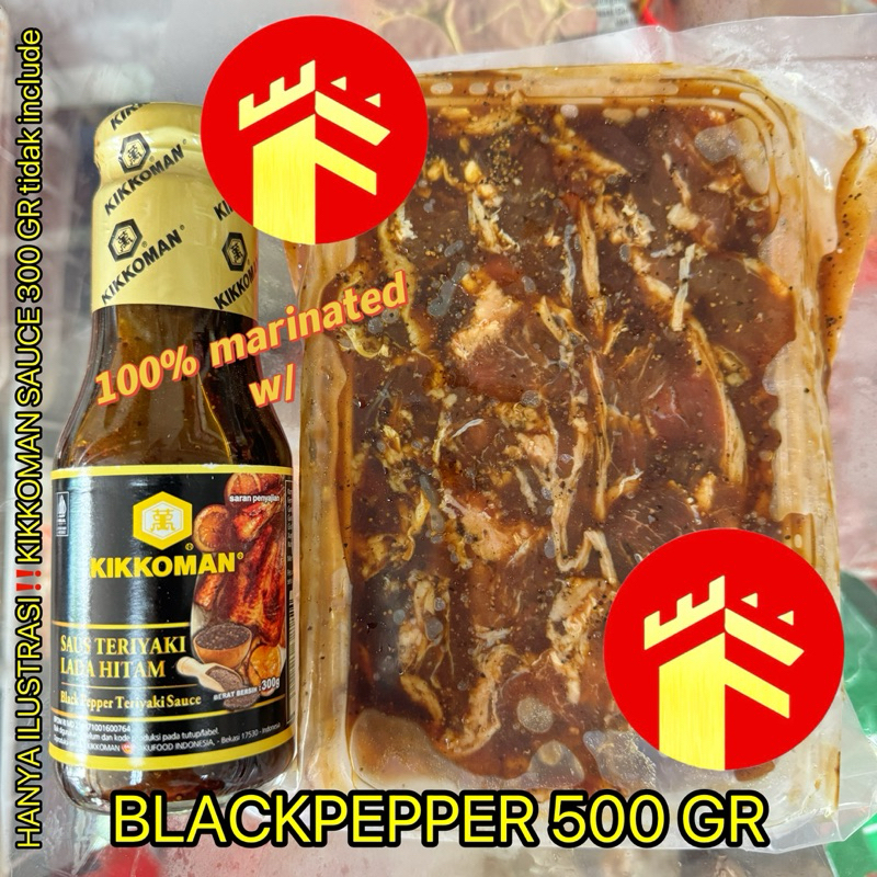 

BEEF SLICE MARINASI KIKKOMAN BBQ BULGOGI BLACKPEPPER 500 GR DAGING SLICE DAGING SAPI IRIS MARINASI 500 GR