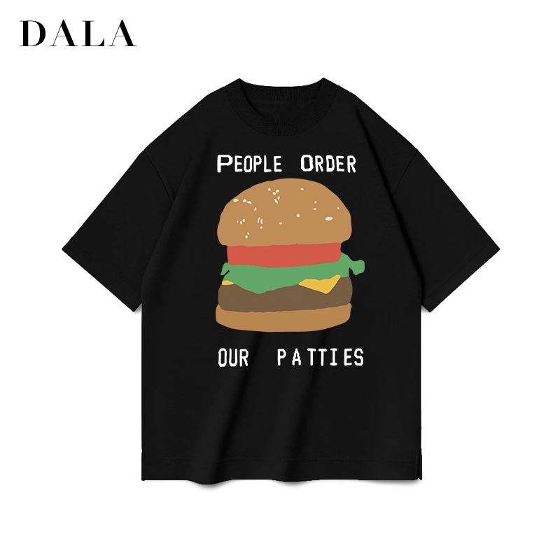 [✅COD] DALA Baju Kaos Pria Dan Wanita Lengan Pendek Oversize Vintage KRABBY PATTY Bergaya Netral  T 