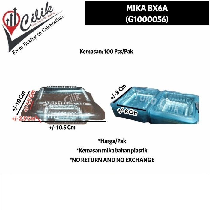 kemasan mika plastik 6A wadah makanan snack dessert kue bento nasi