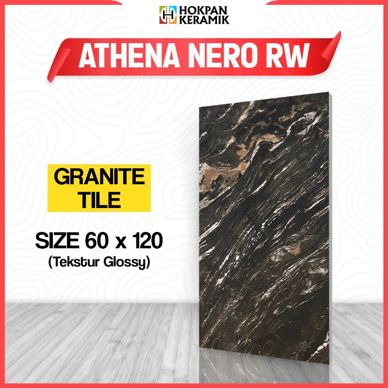 GRANITE UKURAN 60X120 ATHENA NERO RW