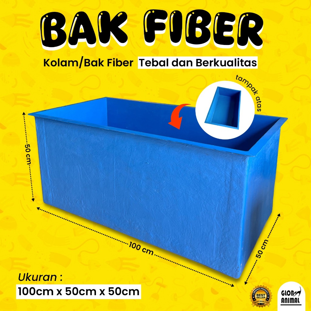 BAK FIBER KOTAK TEBAL 100x50x50 Kolam fiber kolam ikan fiberglass tempat koi kolam karantina ikan
