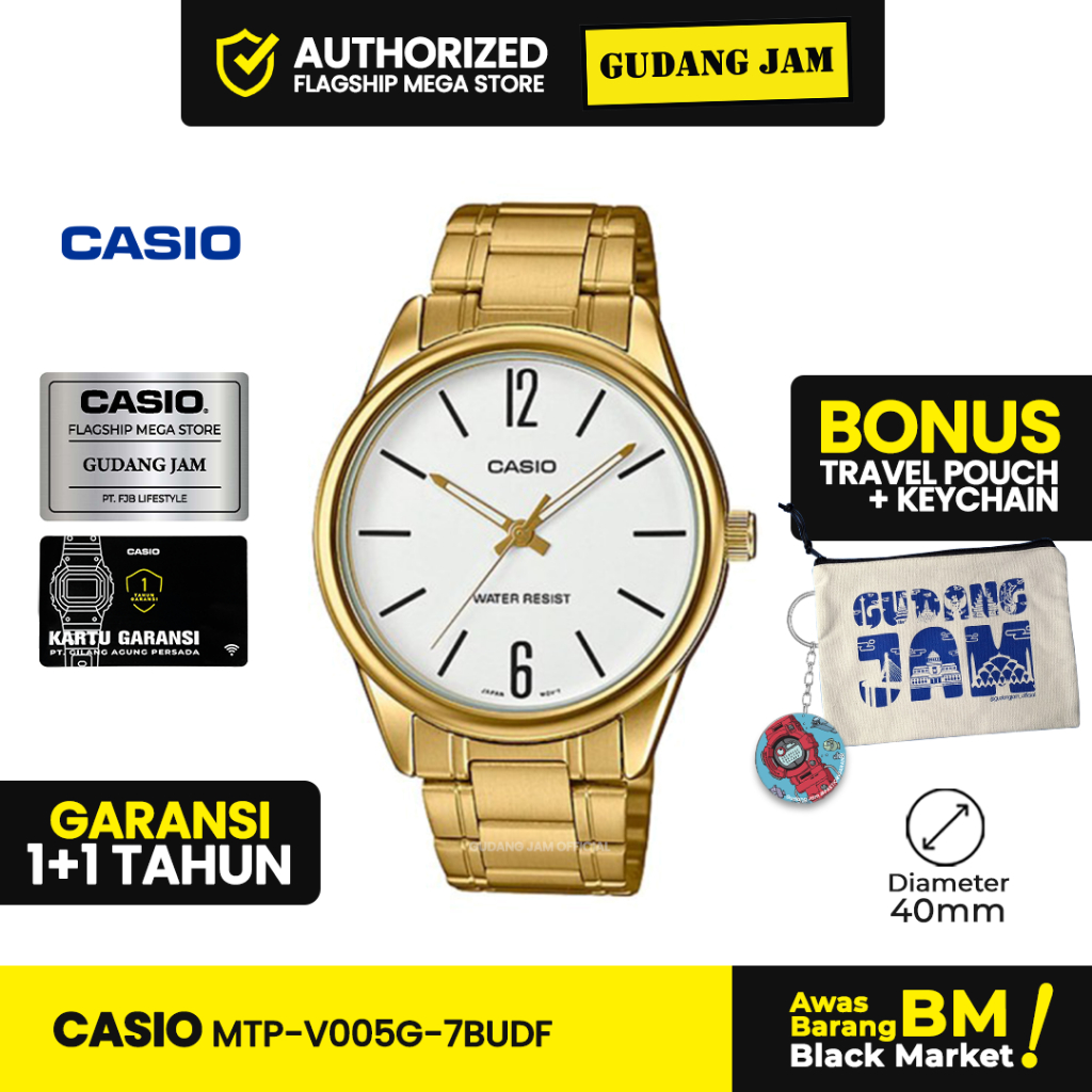 Jam Tangan Casio MTP-V005G-7BUDF MTP-V005G MTP-V005 MTPV005G MTP V005G SLF