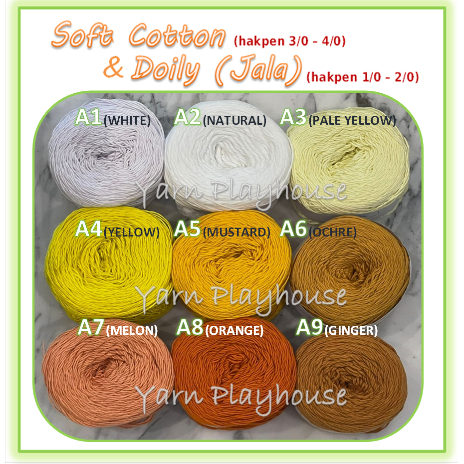 Benang Rajut Jala PE Doily Yarn Small Ply katun halus united kupu kupu benang doily katun benang jal