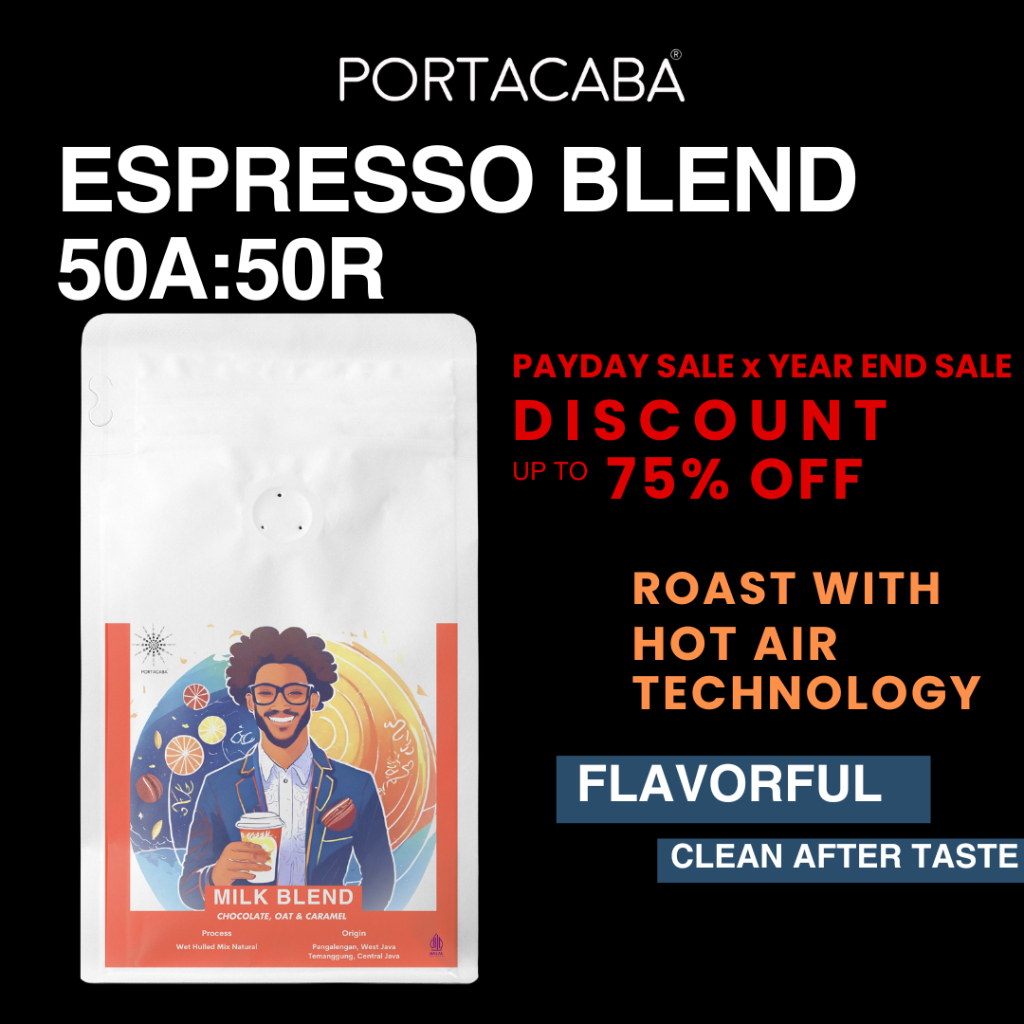 

Biji Kopi Arabika Blend Es Kopi Susu Blend 50:50 1 KG Portacaba