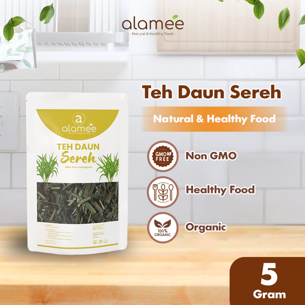 

ALAMEE Lemongrass Leaf Tea Teh Daun Sereh Organik Herbal OrganicKering Dried 10gr