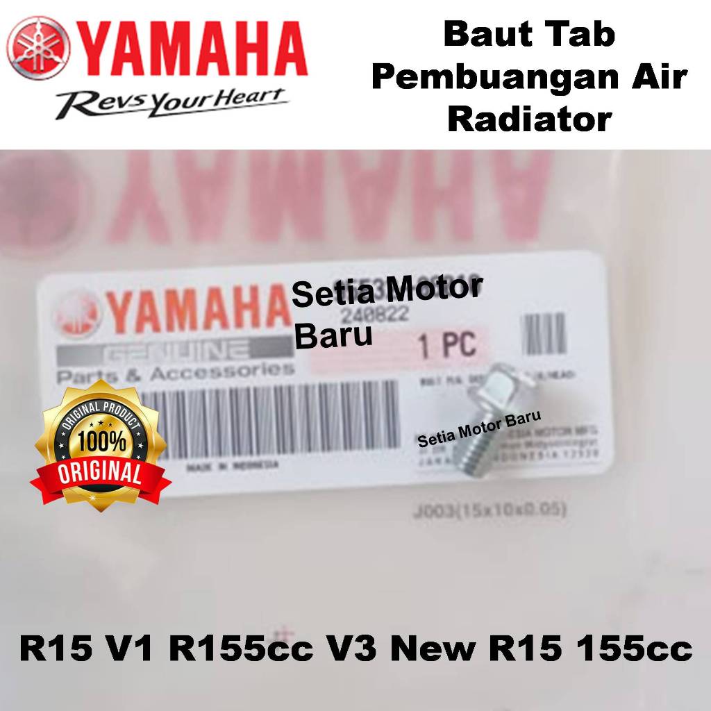 Baut Bolt Tab Pembuangan Air Radiator Motor R15 R155 V1 V3 New R155 Ori Asli Yamaha