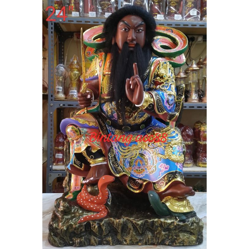 patung dewa hian tian shang ti / siong te kong - kayu Taiwan - 24inch