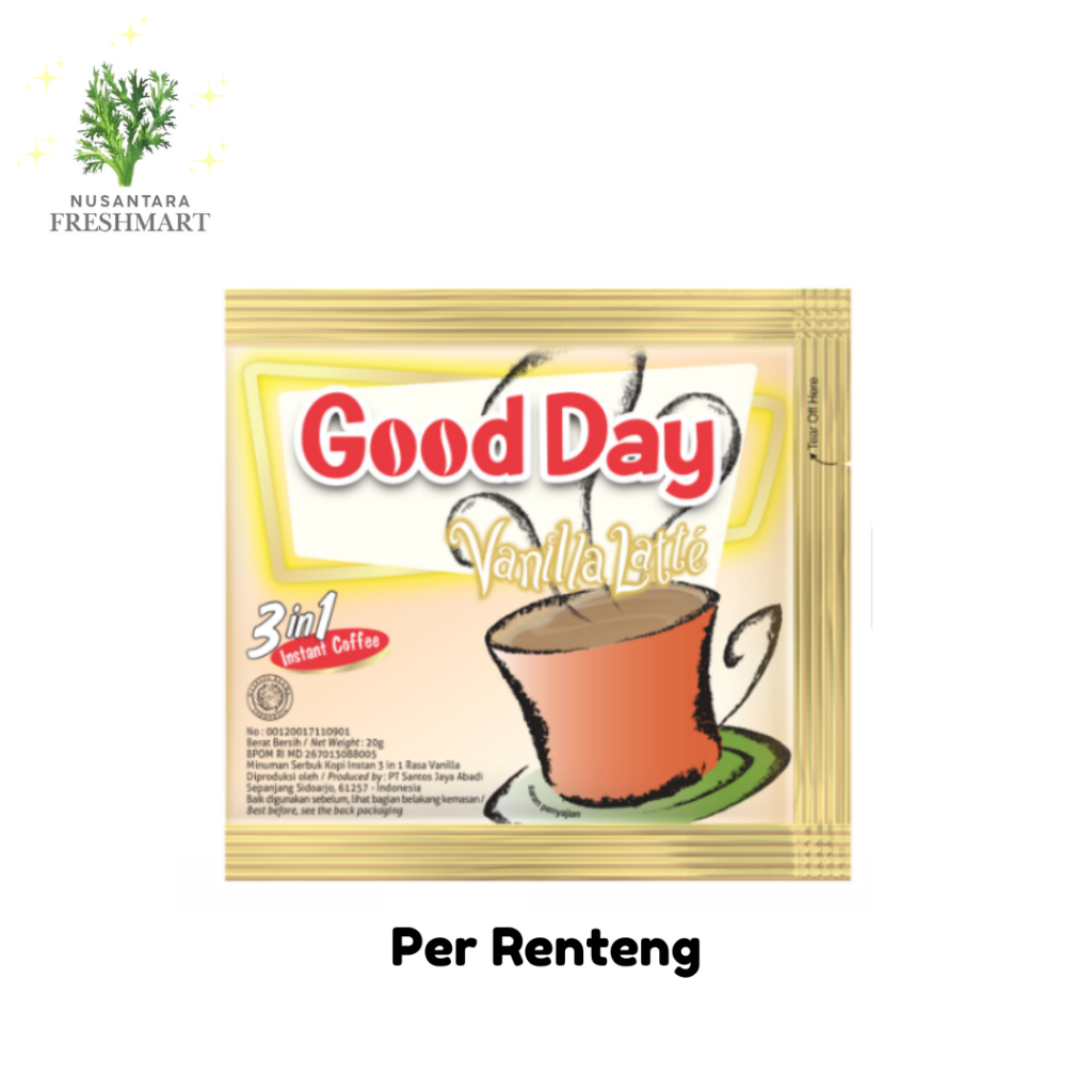 

[Nusantara Freshmart] Good Day Vanilla Latte Kopi Instan 20 gr - Per Renteng