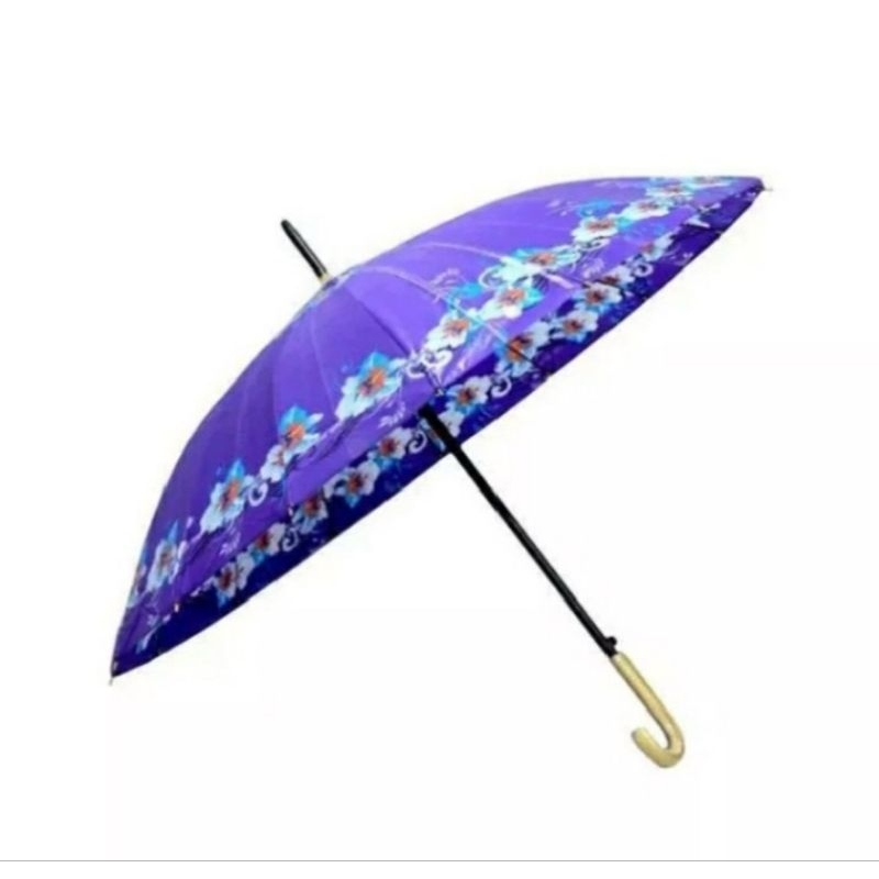 PAYUNG DEWASA 16 JARI/PAYUNG MOTIP BUNGA/PAYUNG GAGANG PANJANG