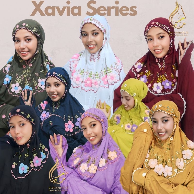 Xavia Series - Mukenah Lajuran Kalung - Mukenah Bordir Lajuran - Mukenah Tile - Mukenah Bordir Terus