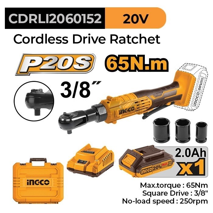 P20S Cordless Drive Ratchet INGCO CDRLI206015 - Cordless Gagang Ratchet