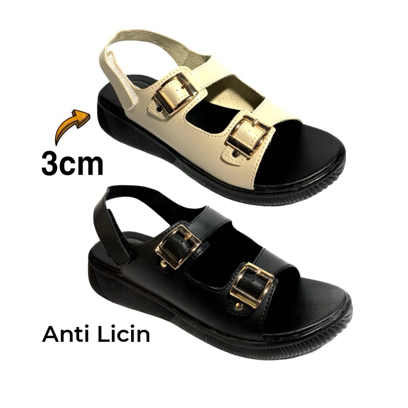 SANDAL WEDGES WANITA TALI BELAKANG || SANDAL WEDGES DOUBLE STRAP