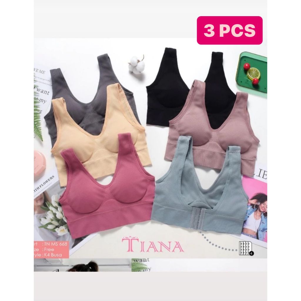 3 PCS BRA WANITA DEWASA |BRA SPORT TIANA MS 668 kait 4