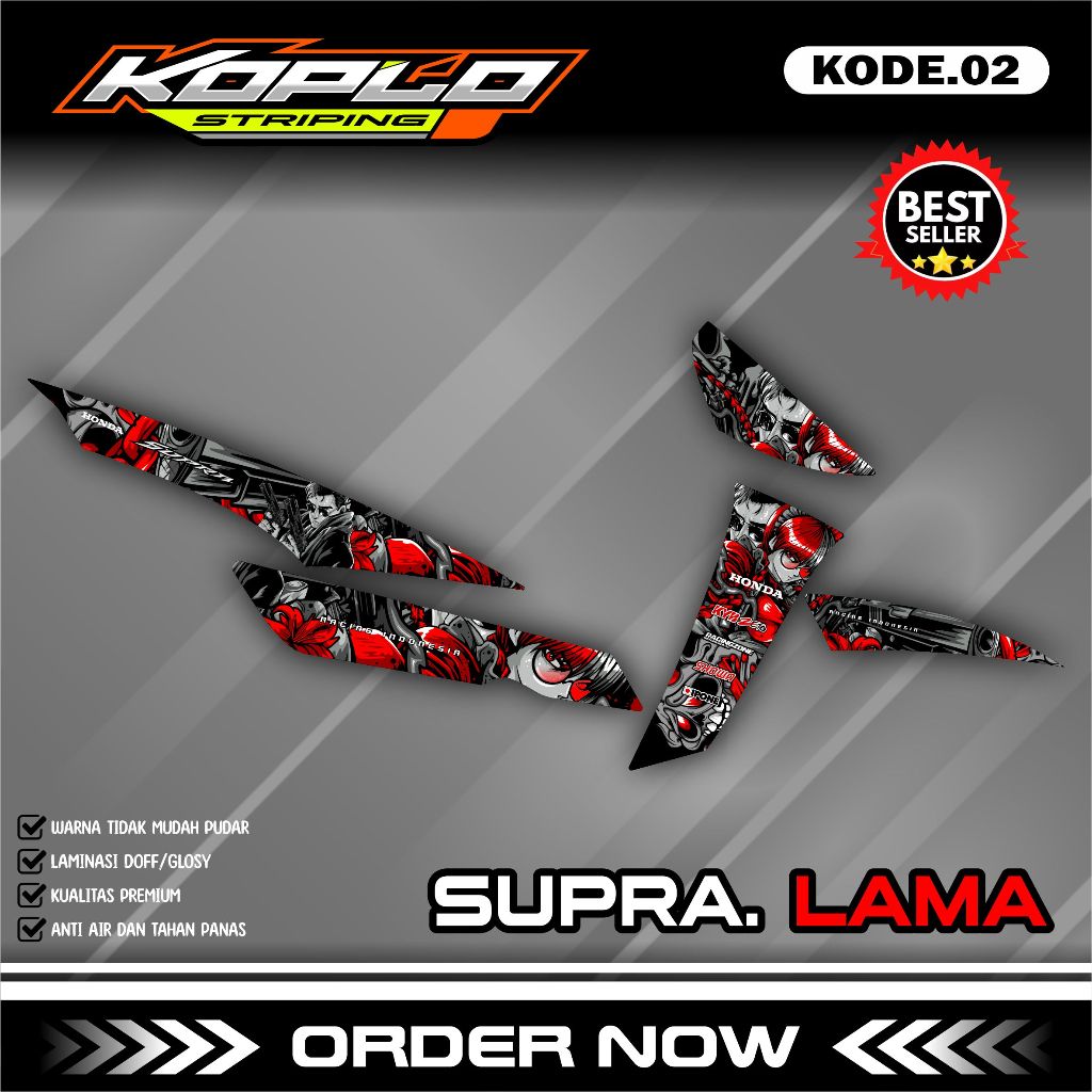 STIKER STRIPING SUPRA LAMA 100 / SUPRA X LAMA / SUPRA XX / SUPRA 110 / SUPRA FIT LAMA / STR SUPRA ST
