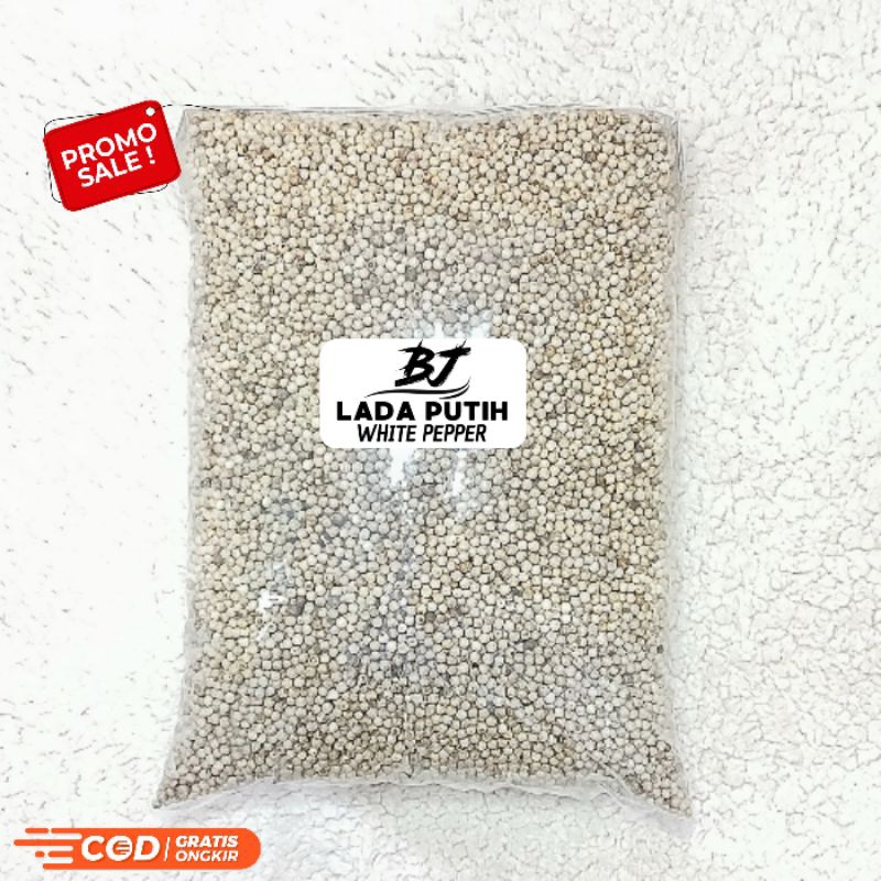 

LADA PUTIH BUTIR PREMIUM 1 KG / MERICA PUTIH PREMIUM / MERICA ASLI / Merica Butir / Lada Putih Utuh / Merica Utuh / Merica Putih / Bumbu Dapur Rasa Pedas / Rempah Pedas / Penyedap Masakan