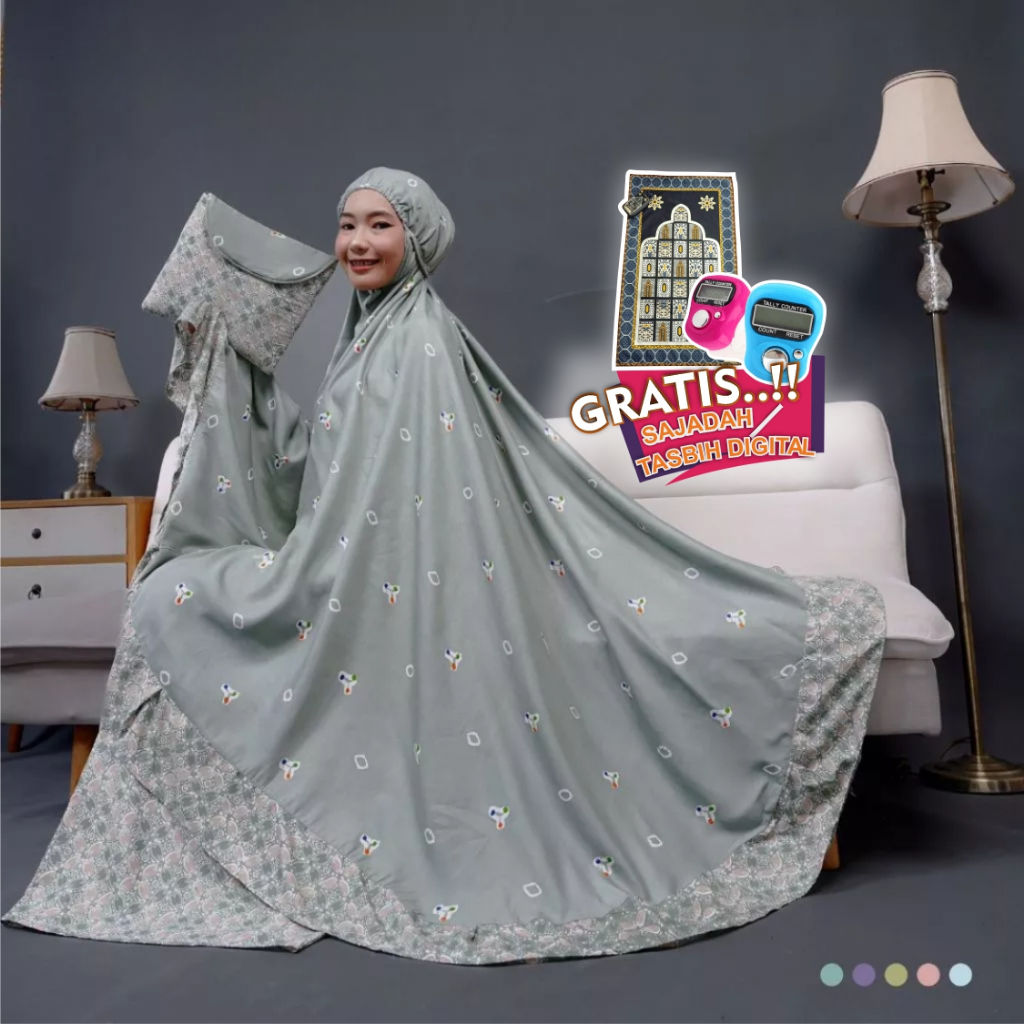 Mukena Premium Jumbo Batik Dewasa Rayon Motif Adem Cantik Maheswari (Free Sajadah & Tasbih Digital)