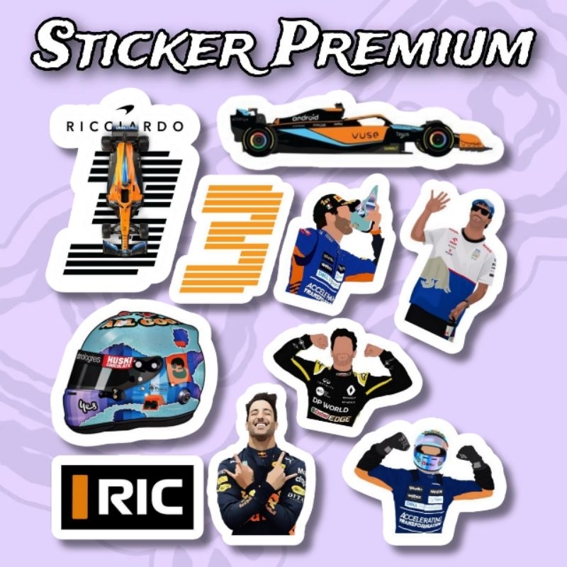 

Sticker F1 McLaren Daniel Riccardo Pack isi 10 pcs vinyl waterproof