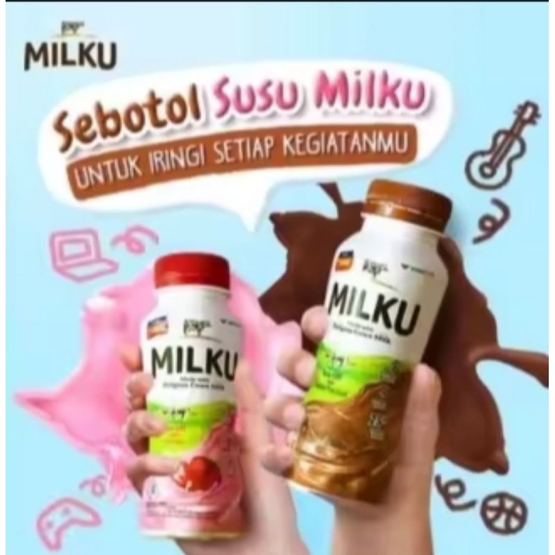 

MILKU SUSU BOTOL 200 ML ORIGINAL - STROBERI - COKLAT