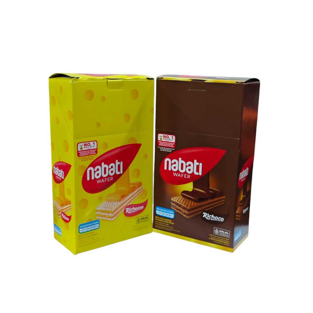 

Nabati Wafer dalam Box - 1 Box isi 20 Rasa Keju dan Coklat