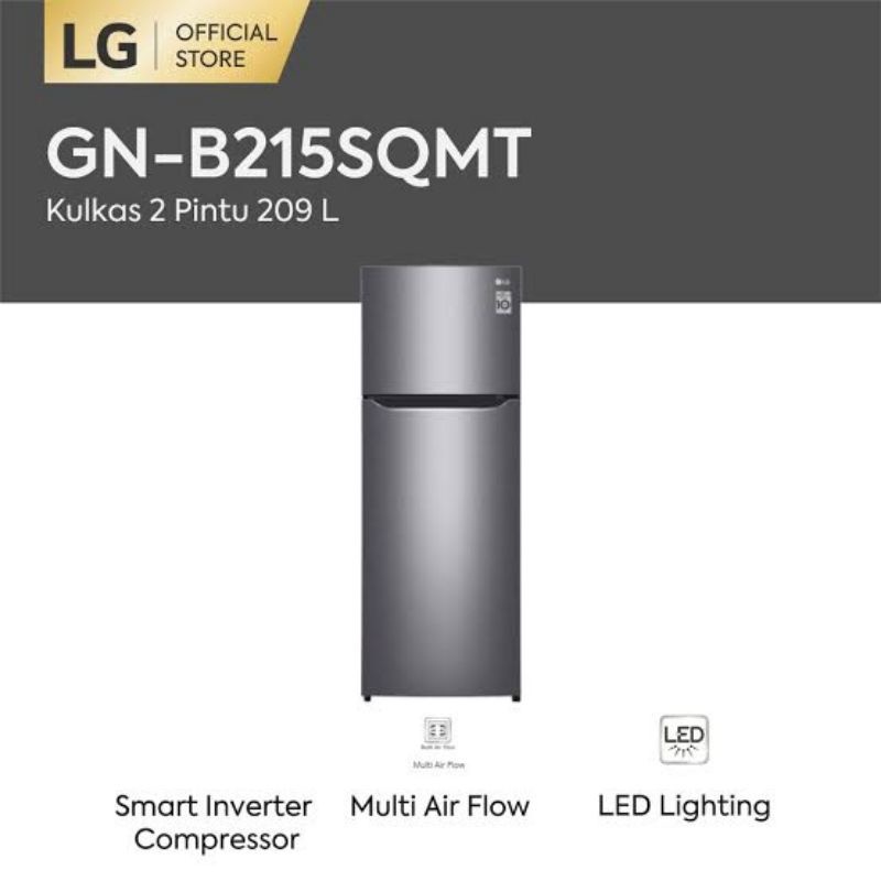 KULKAS LG GN-B215SQMT INVERTER 2 PINTU [ 225 LITER ]