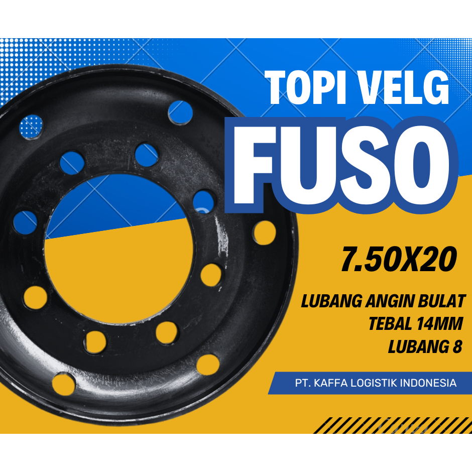 TOPI VELG TRUK FUSO / HINO RING 20 LUBANG 8 TEBAL 14 MM LUBANG ANGIN BULAT