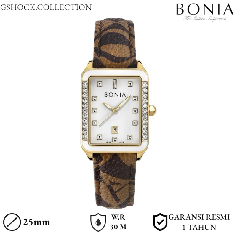 Bonia BNB10829-2217S Jam Tangan Wanita Analog Leather Strap Original