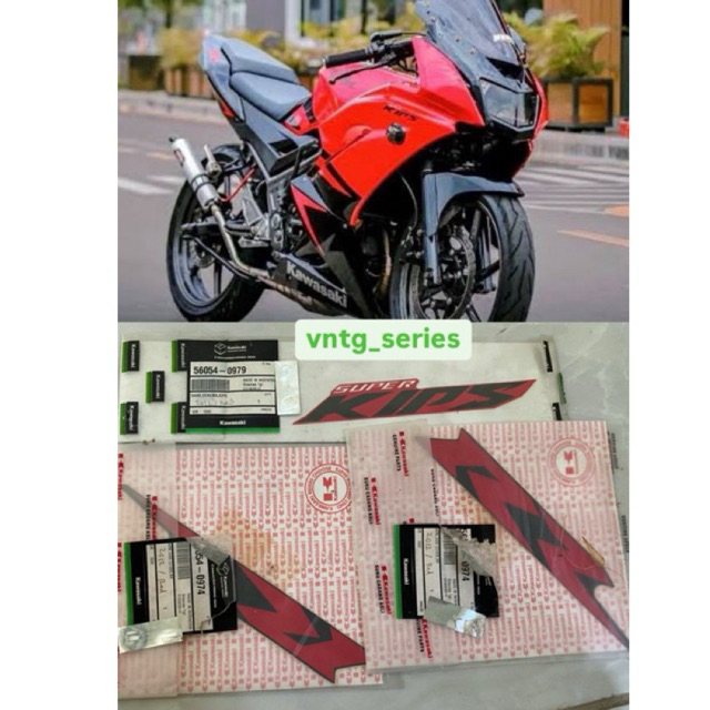 STIKER STRIPING NINJA RR NEW 2012 MERAH ORIGINAL KAWASAKI