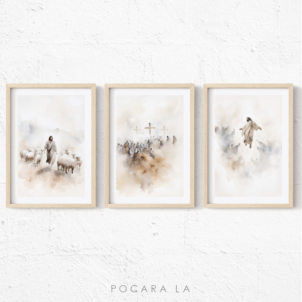 Hiasan Dinding Bingkai Poster Lukisan Tuhan Yesus Salib Dekorasi Motivasi Kristen 165