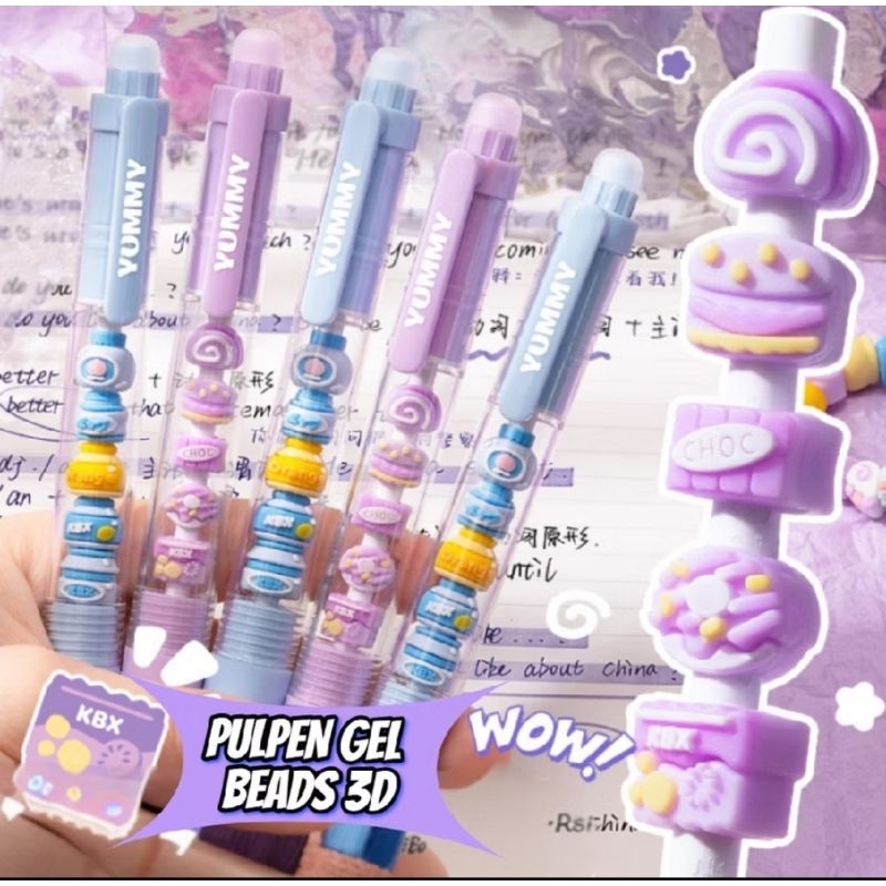 

Pulpen Gel Mekanik isi 2 Pcs dengan Manik Manik Lucu Dalamnya
