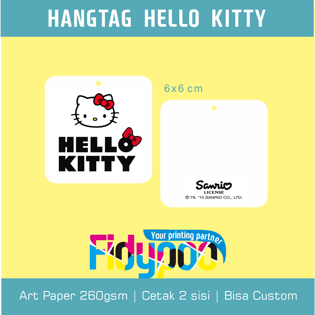 

Hangtag Hello Kitty 2sisi // Hangtag baju anak // Disney // Label Disney