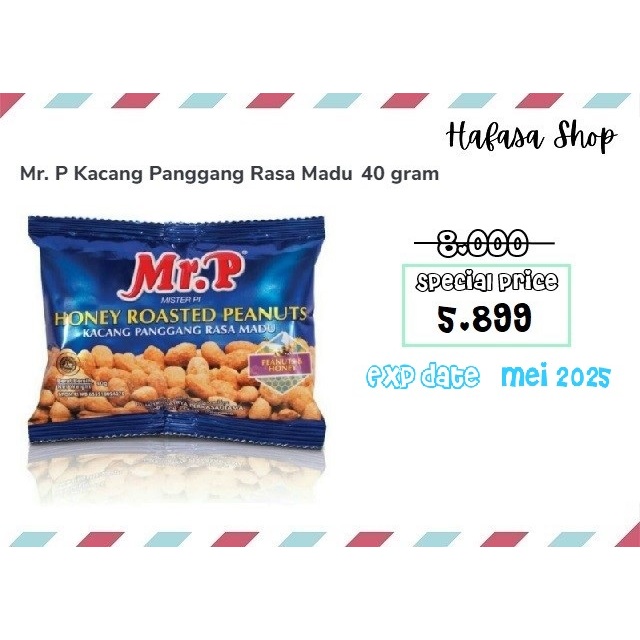 

Mr. P Kacang Panggang Rasa Madu 40 Gram