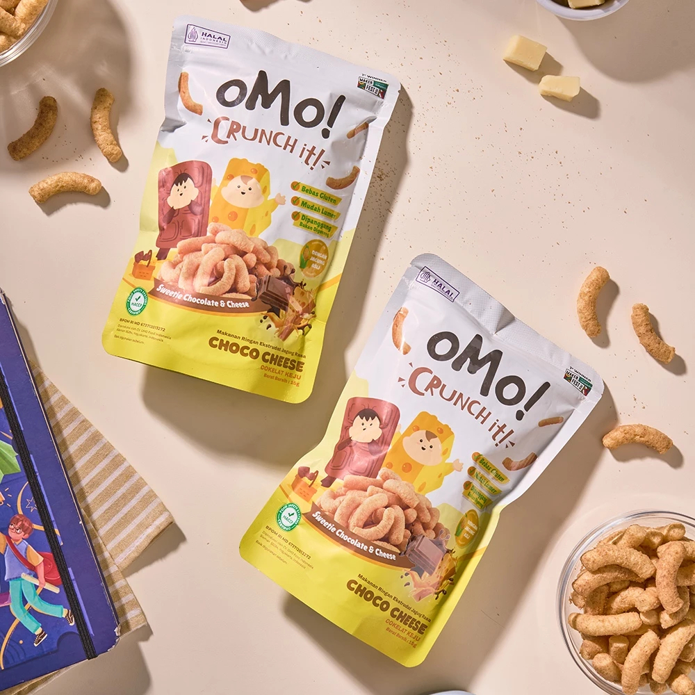 OMO Mini Crunch 15g Snack Cemilan Bayi 9+ Bulan Sehat Puff Crunchies MPASI Tanpa Pengawet