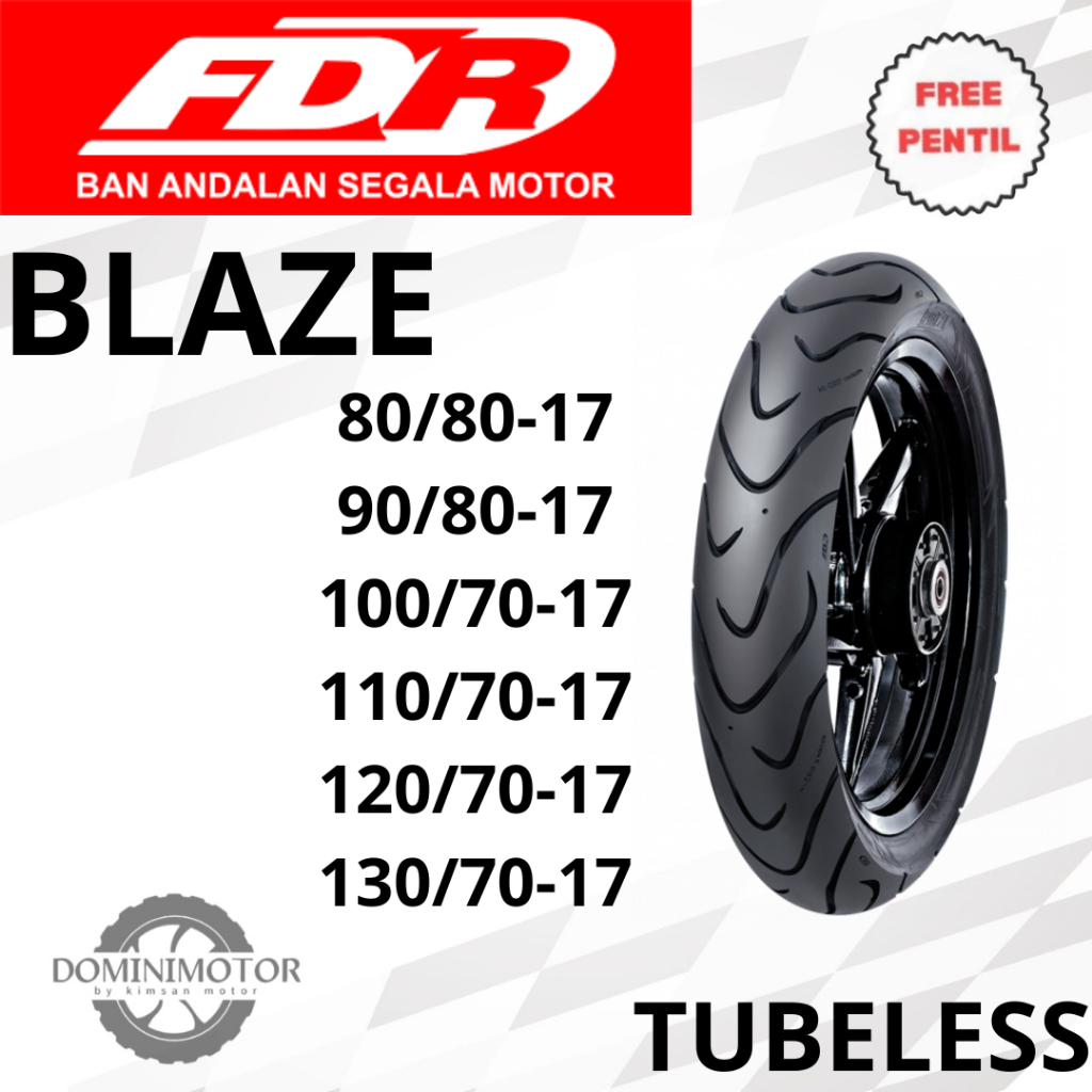 Ban Motor Ring 17 FDR BLAZE Ukuran 80/80-17 90/80-17 100/70-17 110/70-17 Tubeless
