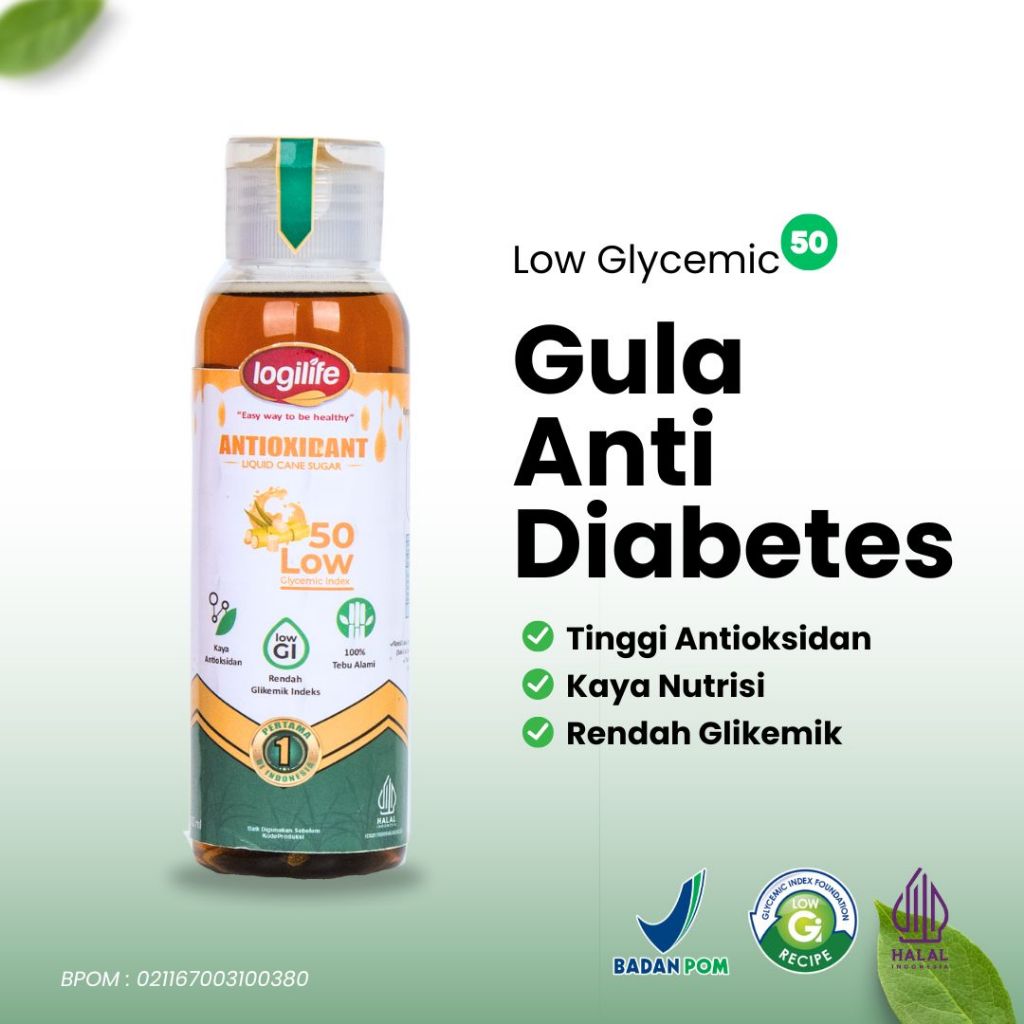 

Logilife Gula Cair Sehat Organik | Gula Sehat Antioksidan Rendah Glikemik Indeks | Gula Tebu Brand Premium Sugar Tanpa Campuran | Gula Tebu Brand Premium PROMO 400 gram 50 sachet | Cane Sugar Pure Premium Gula Tebu Murni Organik Natural