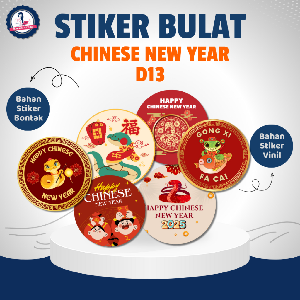 PART 2 LANGSUNG TEMPEL Stiker bulat kue gong xi fa cai / chinese new year label makanan / Stiker tha