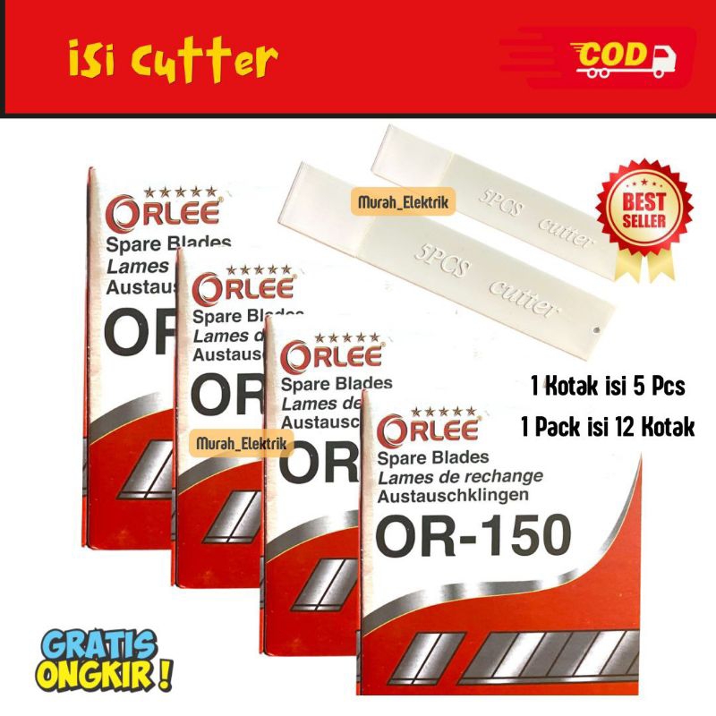 

(Paket isi 12Pcs) Isi Cutter merk Orlee OR-150 Isi Cutter Besar
