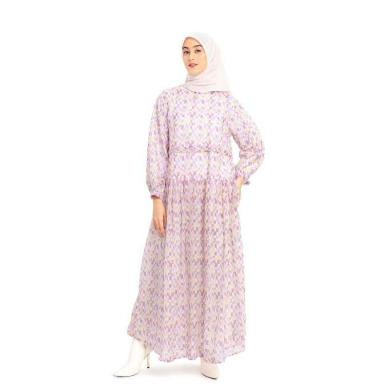 NADA PUSPITA x COTTON INK PINK GEOMETRIC CLARA DRESS READY STOCK NEW