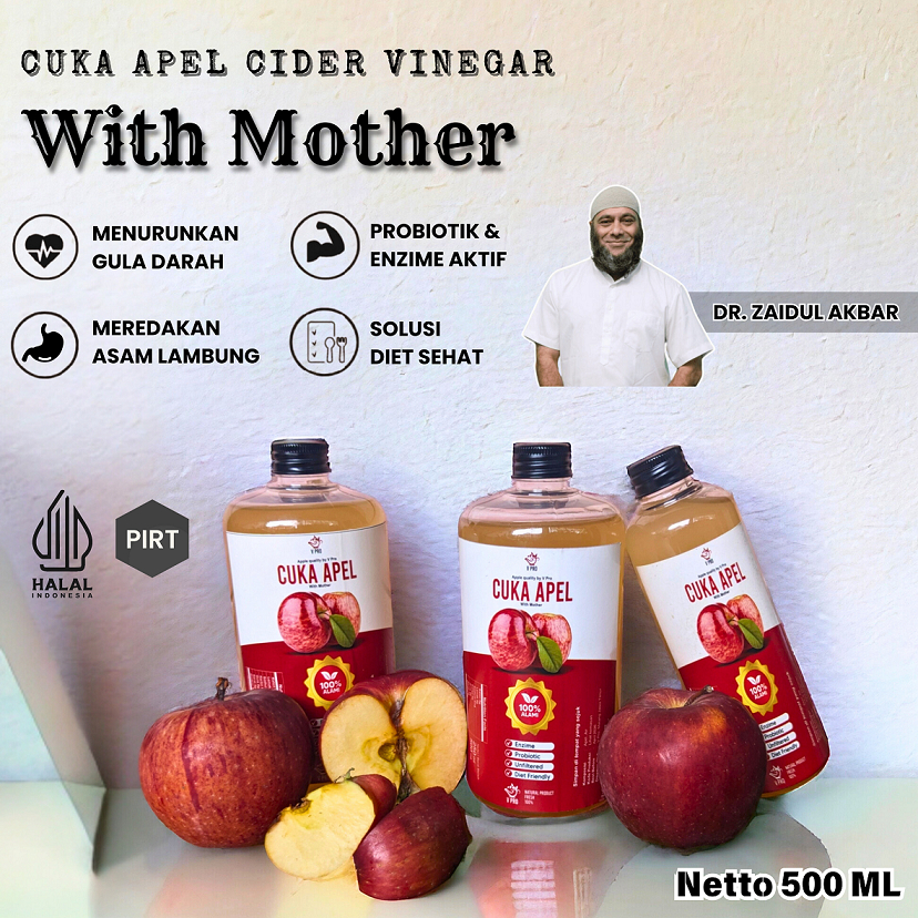 

V PRO CUKA APEL ORGANIK 500ML / APPLE CIDER VINEGAR ORIGINAL / WITH MOTHER