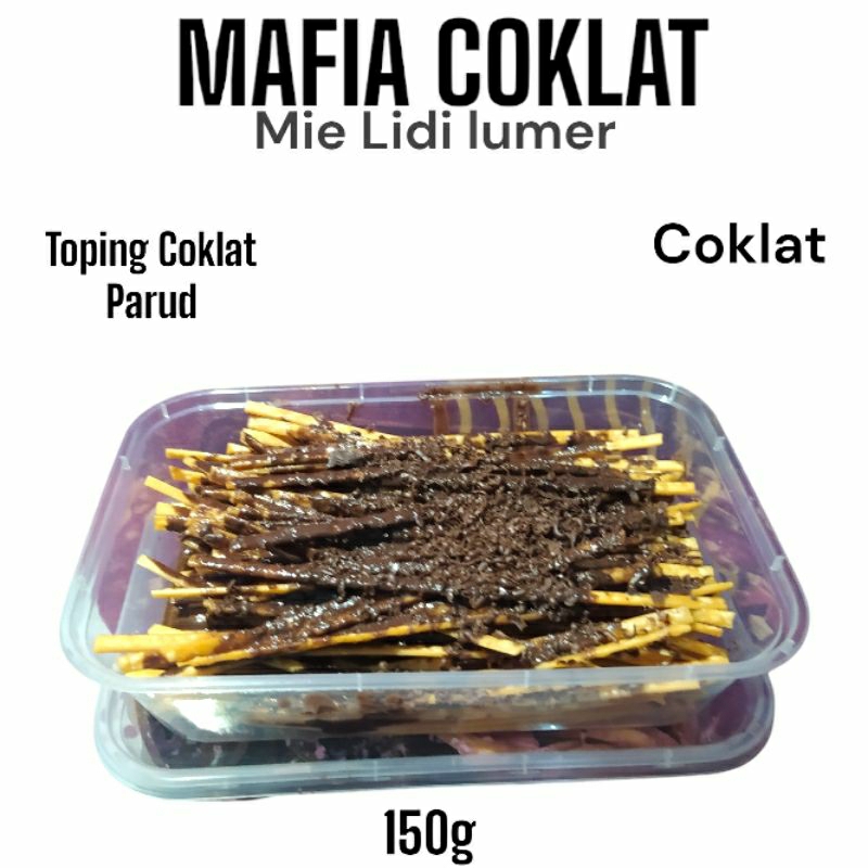 

Mie lidi / bitingan lumer rasa coklat Toping Coklat parud kemasan box murah 150gr