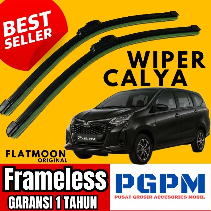 Wiper Depan Toyota Calya Model Frameless Full Karet Flatmoon Original