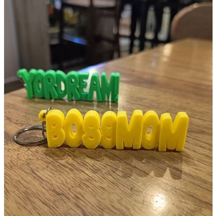 Gantungan Kunci CUSTOM NAMA 3D Warna