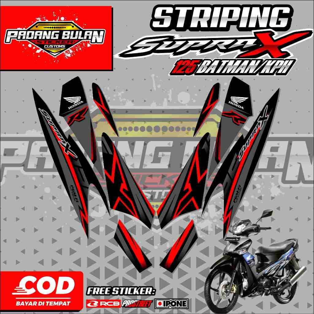 STRIPING VARIASI SUPRA X 125 KPH/BATMAN / STICKER LIST HONDA SUPRA X 125 KPH/BATMAN