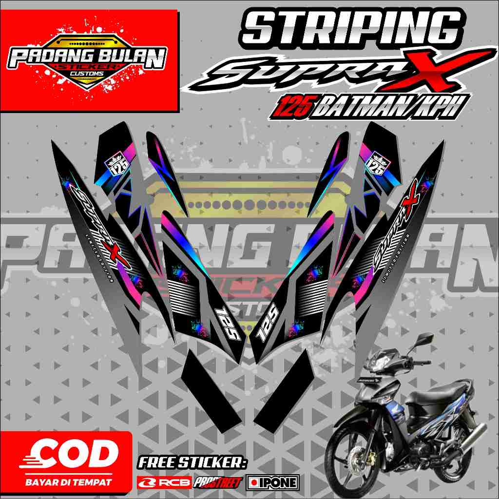 STRIPING VARIASI SUPRA X 125 KPH/BATMAN / STICKER LIST HONDA SUPRA X 125 KPH/BATMAN