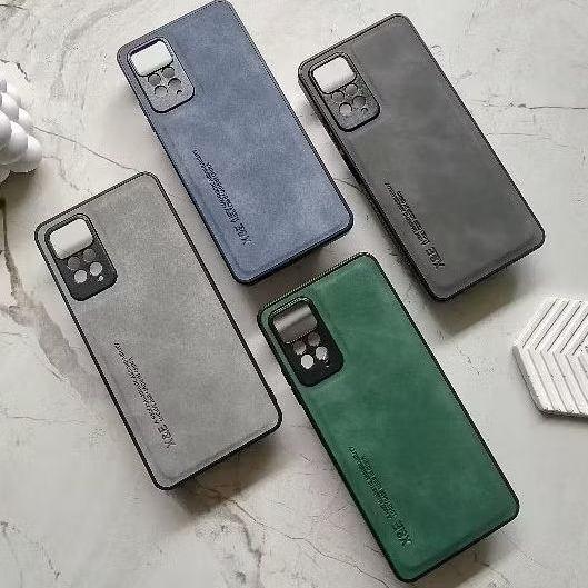 LE/LEATHER CASE MAGNETIC SUEDE CASING (XIAOMI REDMI NOTE 11/11 PRO) PREMIUM BULU DOMBA HALUS HYBRID